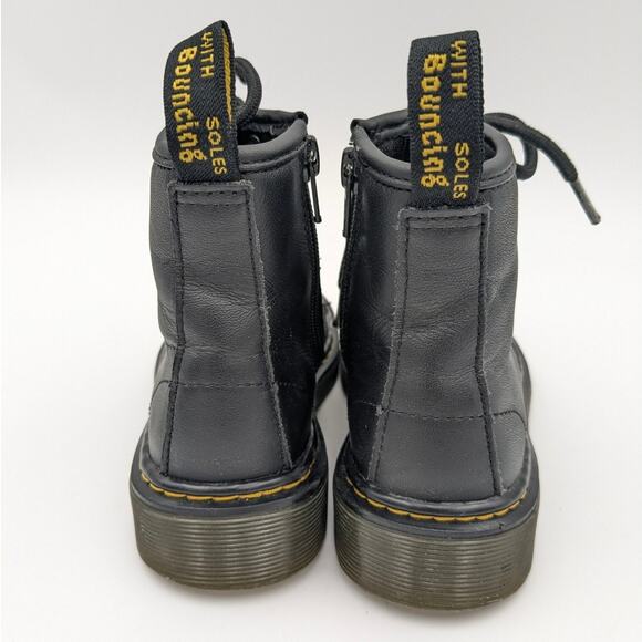 Dr. Martens Junior Boots 1460 J Softy T Leather Lace-Up Ankle Boot Black Size 12 - Picture 4 of 10